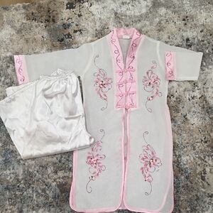 Kids Pink and White Pajama Set